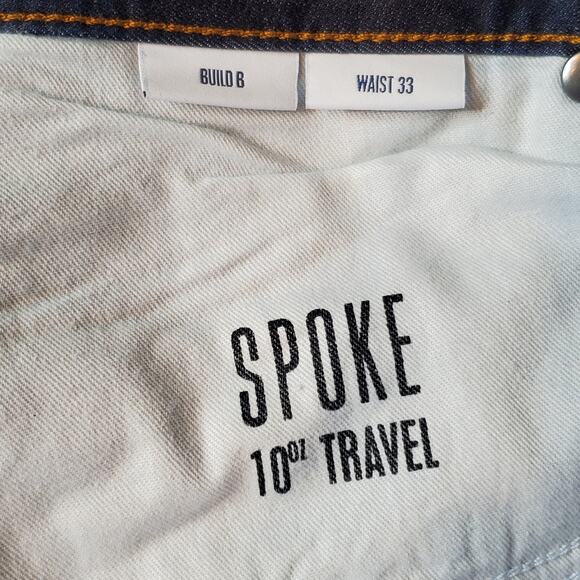 Spoke Jeans Men's Size 33X28 NWT Build B 10oz. Travel Jeans Dark Blue - Picture 6 of 10